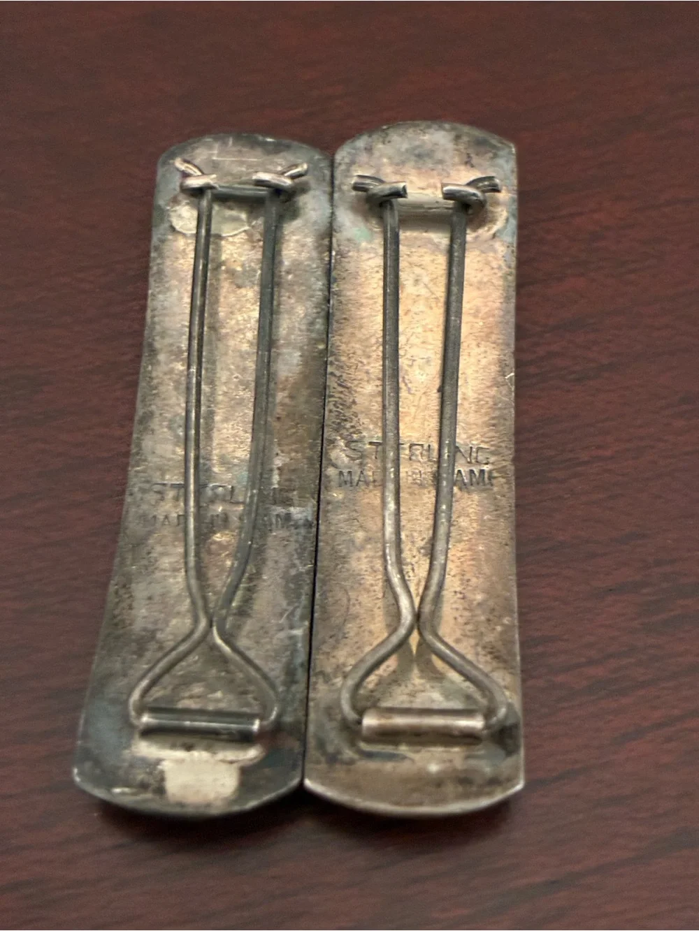 Sterling Silver Hair Clips Marked SIAM ( Thailand )